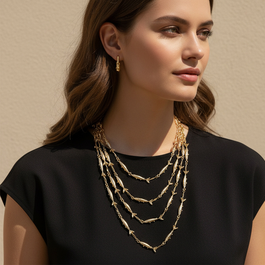 Collar de capas con diseño de  - Pacific Jewelry & Watches Los Angeles reseña y precio