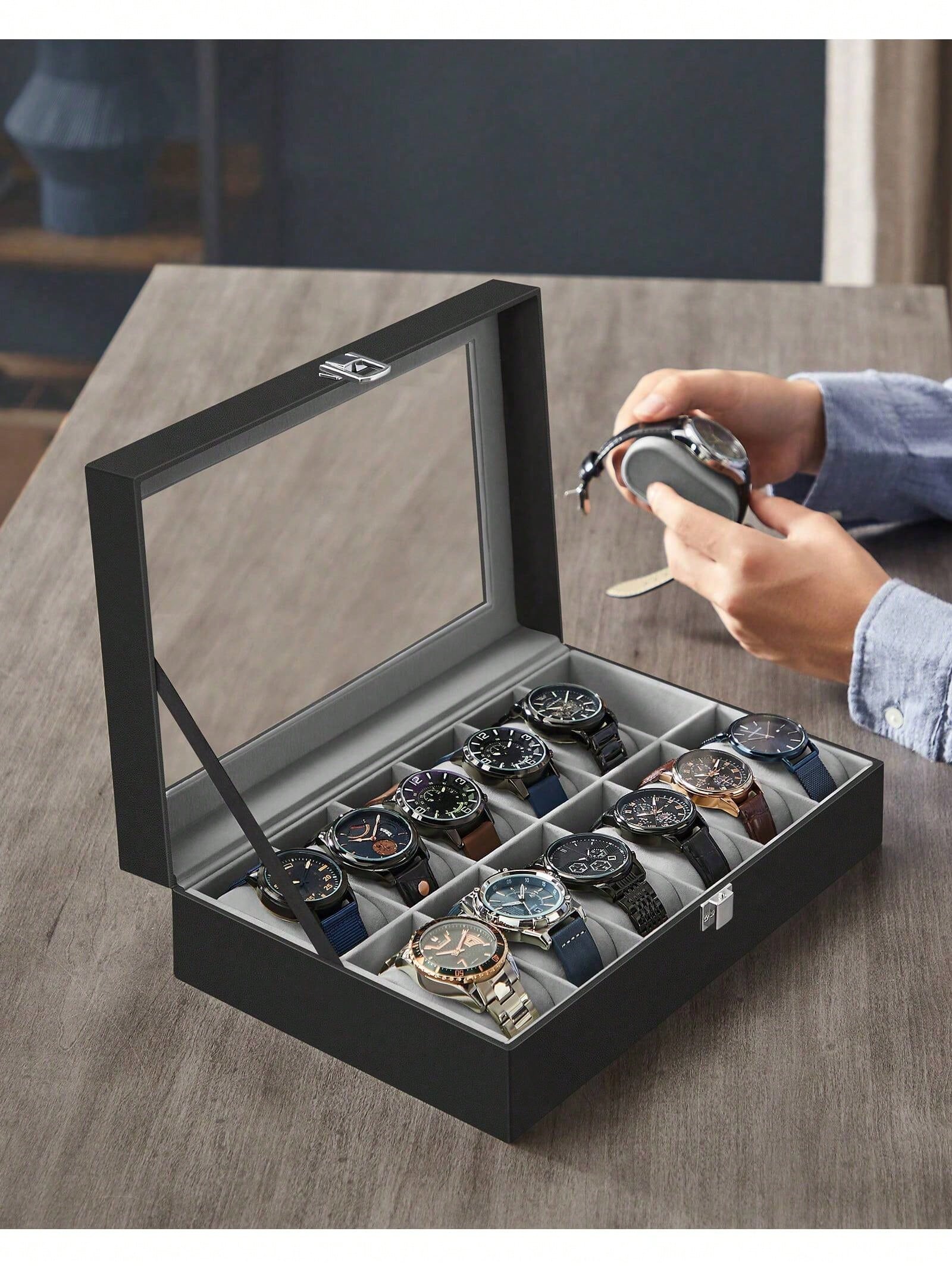 Caja para relojes con cerradur - Jewelry And Watches Box reseña y precio