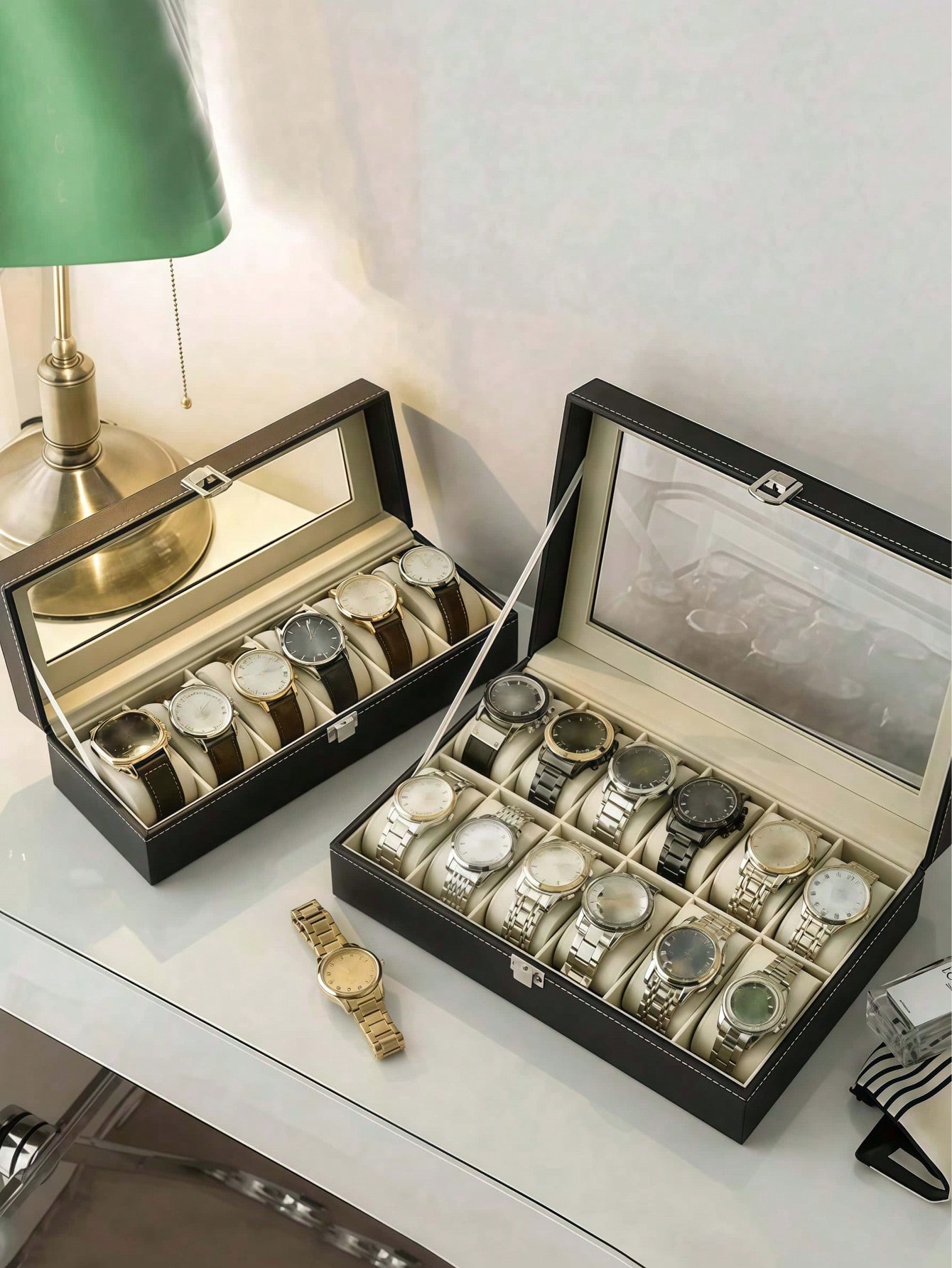 Caja de Relojes de Cuero con C - Jewelry And Watches Box reseña y precio